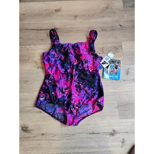 Speedo Women's One Piece Swimsuit Size 18 Lycra Fitness Splash Print NWT